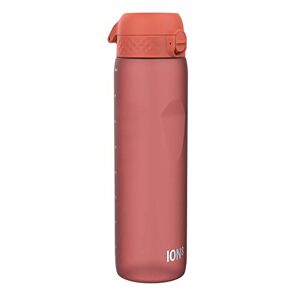ion8 Botella Agua 1 Litro, Sin Fugas, Sin BPA, Rojo oscuro, 1000ml (32oz)