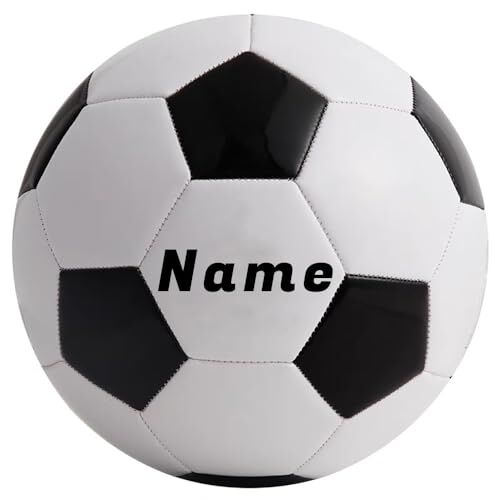 Cezool Fútbol con nombre impreso fútbol blanco con puntos negros,Regalos de fútbol, regalos personalizados, y cumpleaños