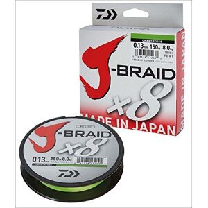 Daiwa Jbraid 8 Braid 150, Color Verde, Talla 0.060 mm