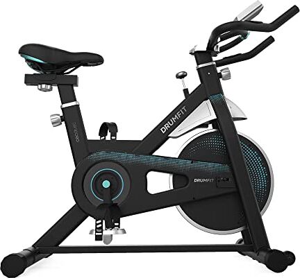 Cecotec Bicicleta Indoor DrumFit Indoor 13000 Delfos. Volante de Inercia de 13 Kg, Resistencia Manual, Manillar y Sillín Deportivos, Pantalla LCD, Sensor de Frecuencia Cardíaca y Calapies