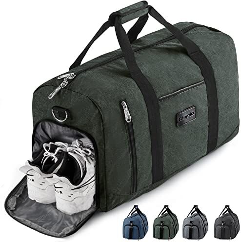 Rieeyrslza Bolsa de Deporte 39L Bolsa Deporte Gimnasio Bolsa Gimnasio de Viaje con Compartimento Impermeable Plegable Hombre Bolsas Gimnasio Bolsa de Viaje para Deporte Fitness (Verde Ejército o1)