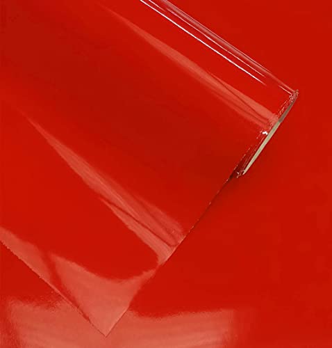 GOYAPRINT Vinilo Adhesivo Rojo Brillo 40x300 cm Para Muebles Cocina Paredes Ventanas Manualidades Papel Adhesivo Decorativo (40x300 cm, Rojo)