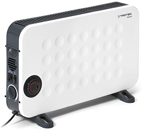 TROTEC Convector de diseño TCH 26 E, 2.000 W, 3 Niveles, Termostato, Anti Sobrecalentamiento, Antihielo, Turboventilador, Silencioso, Portátil, Compacto, Blanco, Oficina, Hogar