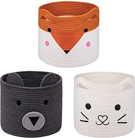 AXHOP Cajas almacenaje Cesto ropa sucia, 33x33 Cesta de almacenamiento de juguetes para niños, kallax, Ropa. Bonita cesta de lavandería con animales, cesta de regalo para bebé, gato, perro.