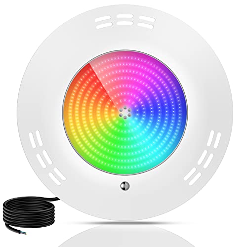 LyLmLe Foco LED Piscina Relleno de Resin, 35W Lámpara Piscina RGB Multicolor, Iluminación LED Piscina para Superficie extraplano, Ángulo de haz 140 °, IP68 Impermeable, Interruptor On/Off, 12V AC