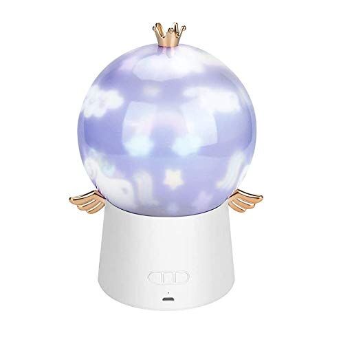 Achort Proyector de luz de noche estrella, carga USB LED para bebé proyector con música 4 colores 360 grados giratorio lámpara de proyección con 6 películas niños decoración cumpleaños regalo