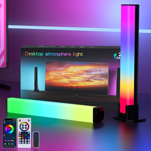 GIACOMO Smart Luces LED, Barras de Luz LED RGB Lampara Inteligente con Múltiples Efectos de Iluminación y Modos de Música, Lampara Gaming, Light Bar para juegos (5V   Sin adaptador (USB-A))