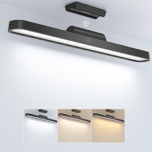 TOPPLEE Luz LED Magnética 2500mAh Lampara Recargable por USB Luz Nocturna Regulable con Control Táctil Adecuada para Armario, Cocina, Escritorio, Lectura, Maquillar