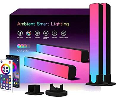 COLBOR Barras de Iluminación LED RGB, Luz de Fondo TV Juegos PC con APP Bluetooth Sincronización Musical y Control Remoto para Fiesta de Decoración de Habitación Ambientales