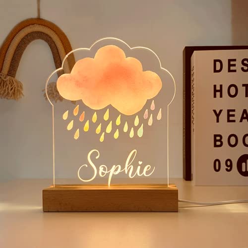 Wucidici Nombre personalizado, con luces nocturnas de flores, luces de mesa personalizadas para guarderías para bebés, luces nocturnas de texto personalizadas como regalos de cumpleaños