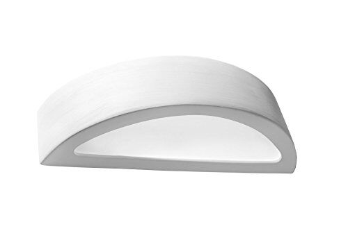 SOLLUX lighting Atena Lámpara De Pared De Cerámica Diseño Moderno Altamente Versátil Bombilla Reemplazable E27, 1 x 60 W Blanco, 40,5 x 14,5 x 10 cm