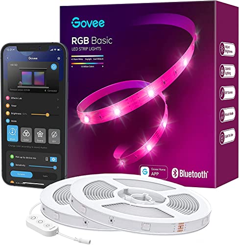 Govee Tiras LED 20M, Luces LED Bluetooth Control de App con 64 Modos de Escena y Sincronización de Música, Tira LED RGB para Habitacion, Cocina, Fiesta, Bricolaje, Decoración del Hogar