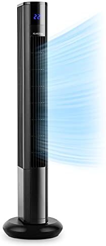 KLARSTEIN Skyscraper 3G - Ventilador de columna, Bajo Consumo, Función oscilación 90º, 3 Niveles de Velocidad, Programable, Panel táctil, Filtro Integrado, Mando a Distancia, 48 W, Negro