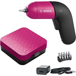 Bosch IXO Atornillador a batería, 6.a generación, recargable con cable micro-USB, regulación de la velocidad, en estuche, rosa