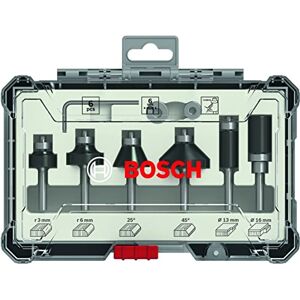 Bosch Professional Set de Brocas Fresadoras para Recortes y Bordes de 6 Piezas (para madera, vástago de Ø 6 mm, Accesorios Fresadoras)