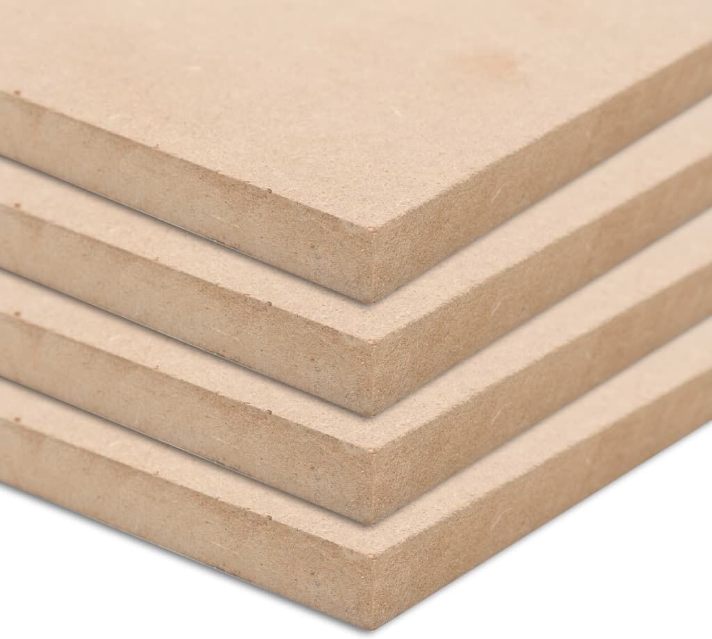 vidaXL Láminas de MDF cuadradas 4 unidades 60x60 cm 25 mm