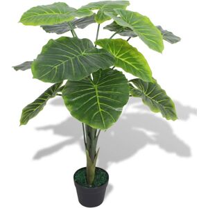 vidaXL Planta de taro artificial con macetero 85 cm verde