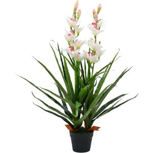 vidaXL Planta artificial orquídea con macetero 100 cm verde