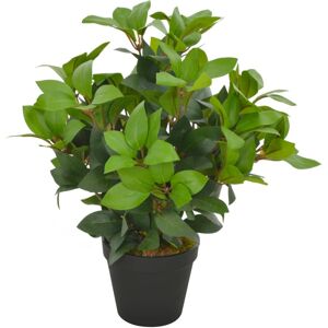 vidaXL Planta artificial árbol de laurel con macetero 40 cm verde