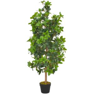 vidaXL Planta artificial árbol de laurel con macetero 120 cm verde