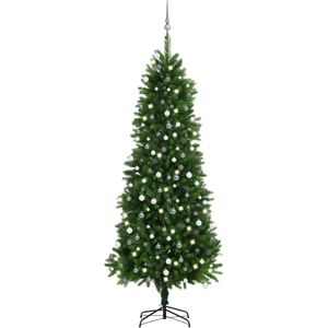 vidaXL Árbol de Navidad artificial con luces y bolas verde 240 cm