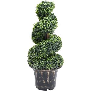 vidaXL Planta espiral de Boj artificial con macetero verde 89 cm