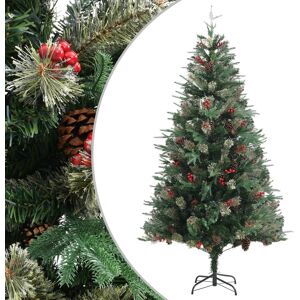 vidaXL Árbol de Navidad y piñas verde PVC y PE 195 cm