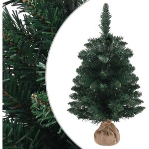 vidaXL Árbol Navidad artificial con soporte PVC verde 60 cm