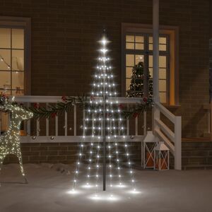 vidaXL Árbol de Navidad en asta de bandera 108 LED blanco frío 180cm