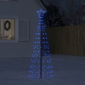 vidaXL Árbol de Navidad cono con estacas 220 LEDs azul 180 cm