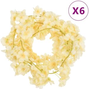 vidaXL Guirnaldas de flores artificiales 6 uds champagne 180 cm