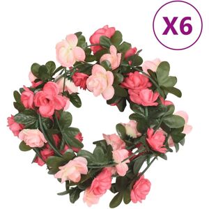 vidaXL Guirnaldas de flores artificiales 6 uds rosa 240 cm