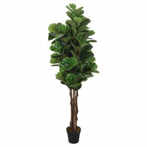 vidaXL Higuera de hojas de violín artificial 180 hojas verde 150 cm