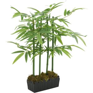 vidaXL Árbol de bambú artificial con 240 hojas verde 80 cm