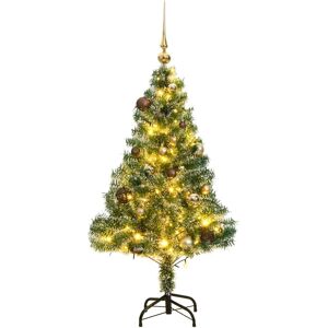 vidaXL Árbol de Navidad artificial con 150 LEDs bolas y nieve 150 cm