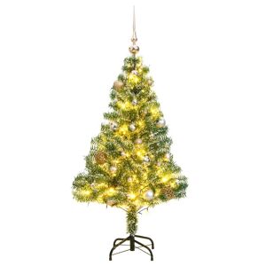 vidaXL Árbol de Navidad artificial con 150 LEDs bolas y nieve 120 cm