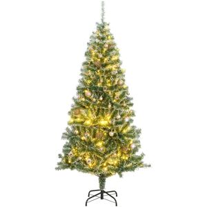 vidaXL Árbol de Navidad artificial con 300 LED bolas y nieve 210 cm