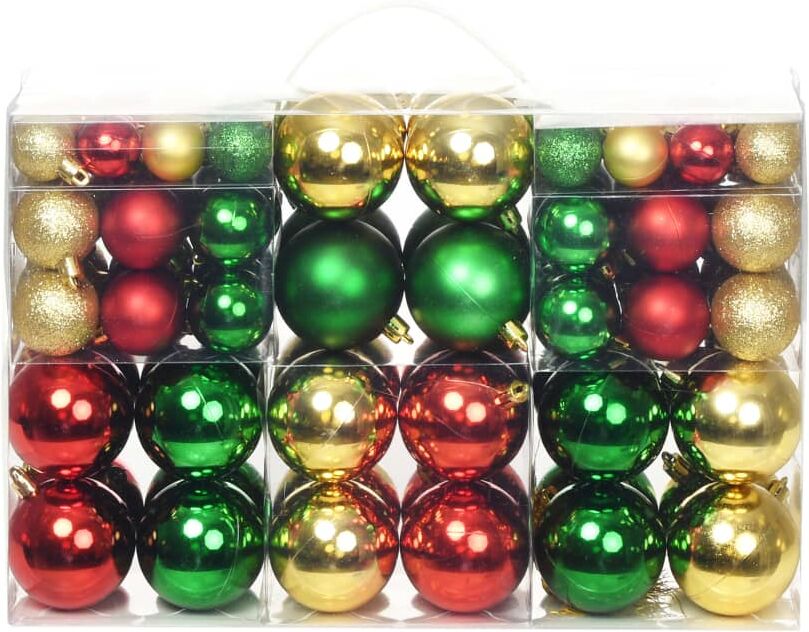 vidaXL Bolas de Navidad 100 unidades rojo/dorado/verde