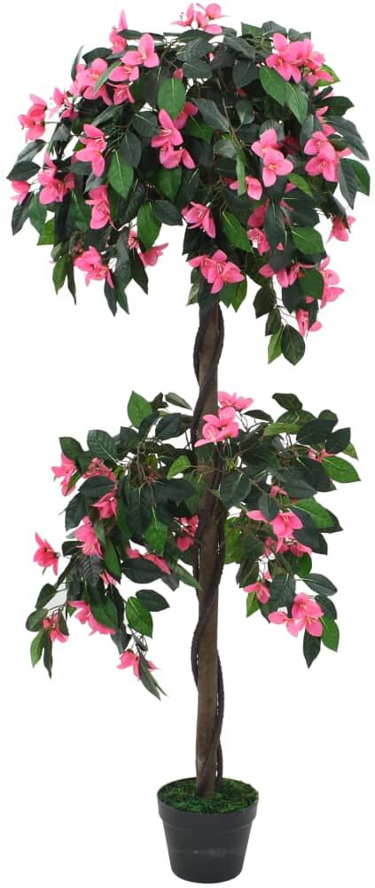 vidaXL Planta artificial azalea con maceta 155 cm verde y rosa