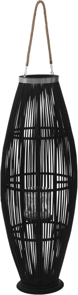 vidaXL Portavelas colgante bambú negro 95 cm