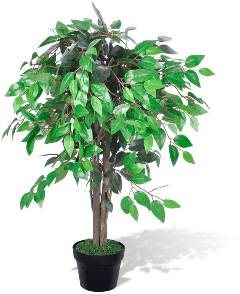 vidaXL Planta artificial árbol ficus con macetero 90 cm