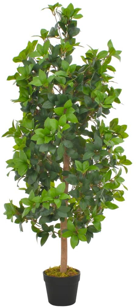 vidaXL Planta artificial árbol de laurel con macetero 120 cm verde