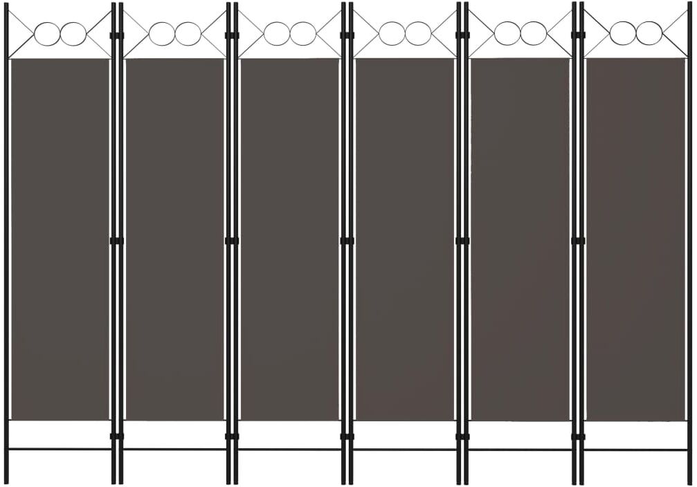 vidaXL Biombo divisor de 6 paneles gris antracita 240x180 cm