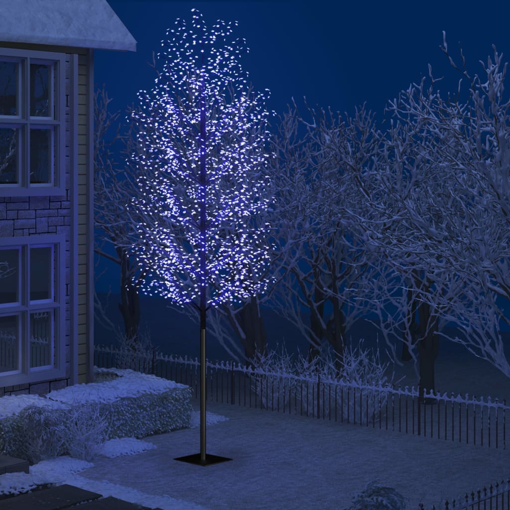 vidaXL Árbol de Navidad 2000 LED luz azul fría flores de cerezo 500 cm