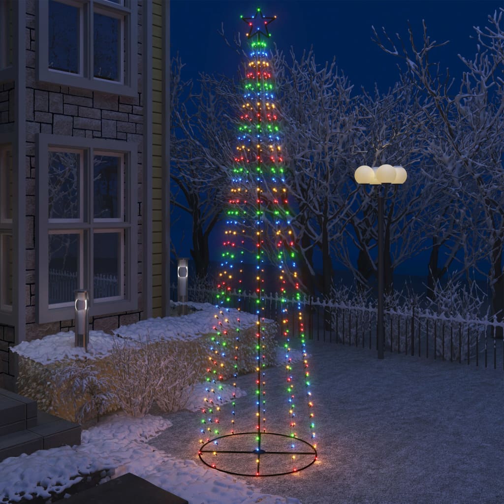 vidaXL Árbol de Navidad cónico 400 LEDs de colores 100x360 cm