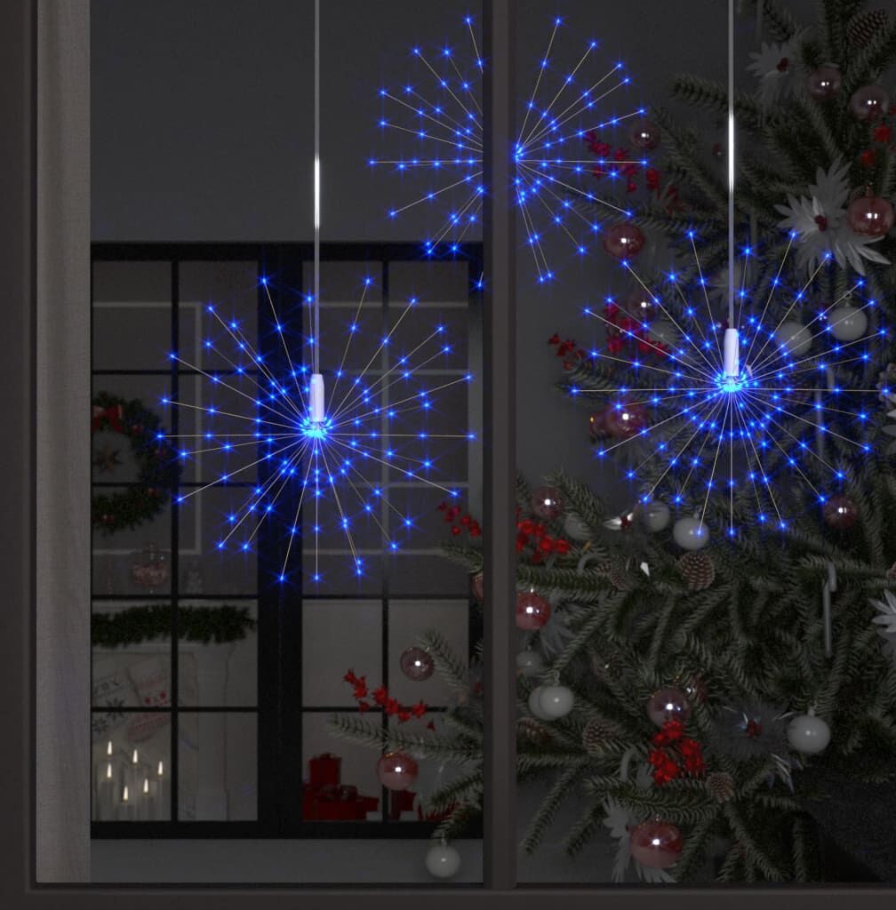 vidaXL Luces de petardo de navidad exterior azul 10 uds 1400 LED 20 cm