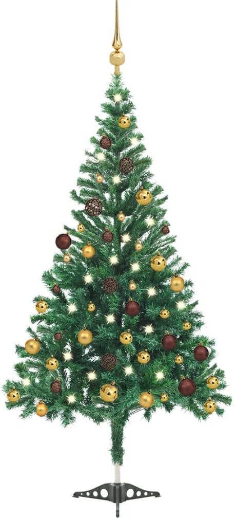 vidaXL Árbol de Navidad artificial con luces y bolas 564 ramas 180 cm