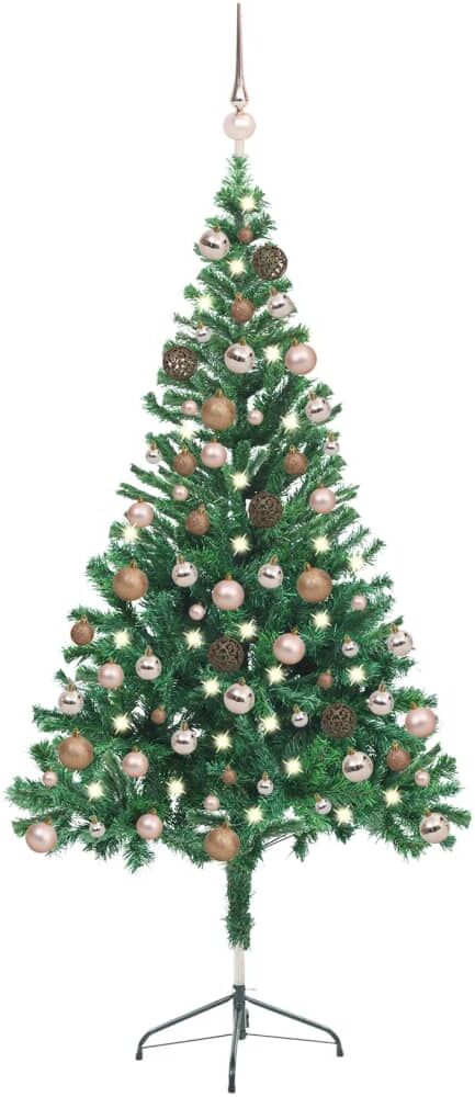 vidaXL Árbol de Navidad artificial con luces y bolas 380 ramas 150 cm