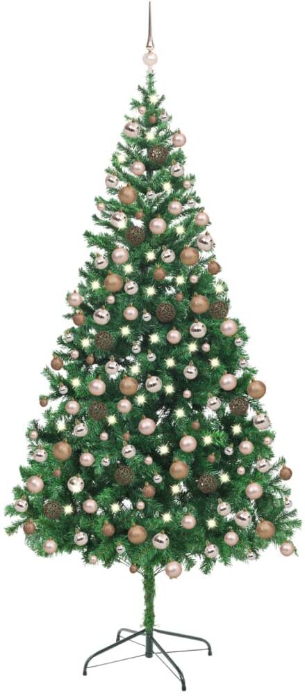 vidaXL Árbol de Navidad artificial con luces y bolas 910 ramas 210 cm