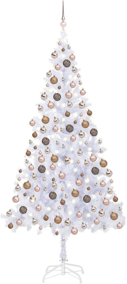 vidaXL Árbol de Navidad artificial con luces y bolas 910 ramas 210 cm